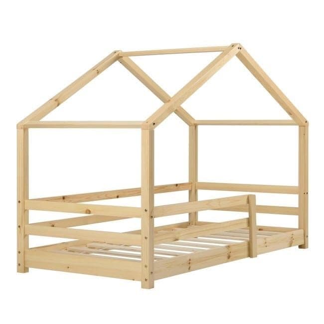 LIT CABANE 90 X 190 CM AVEC SOMMIER - NATUREL - Image 2