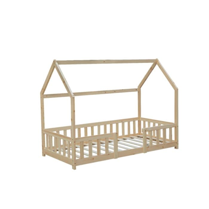 LIT CABANE 90 X 190 CM AVEC SOMMIER -  NATUREL - Image 2