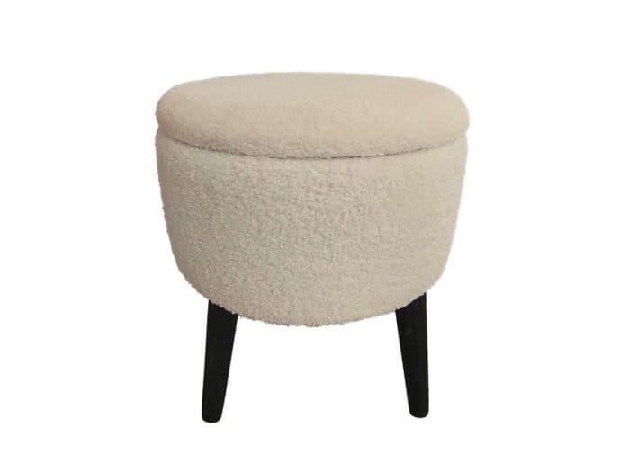 POUF DE RANGEMENT - BLANC - Image 2
