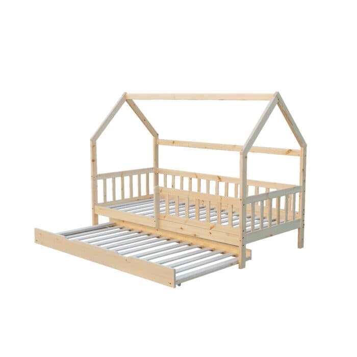 LIT 90 X 190 CM BOIS AVEC SOMMIERS  - NATUREL - Image 2