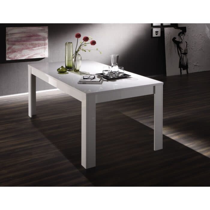TABLE RECTANGULAIRE AVEC ALLONGE - BLANC - Image 2