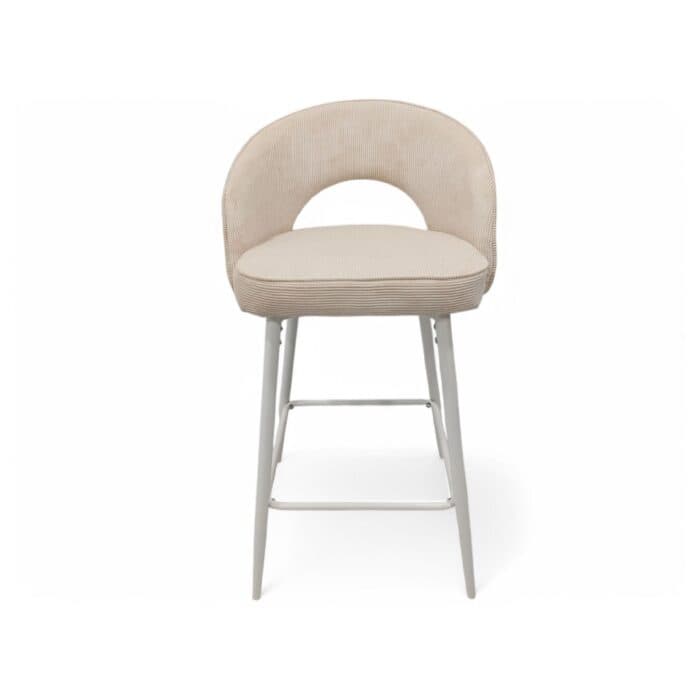TABOURET BAR BEIGE PIEDS - BLANC - Image 2