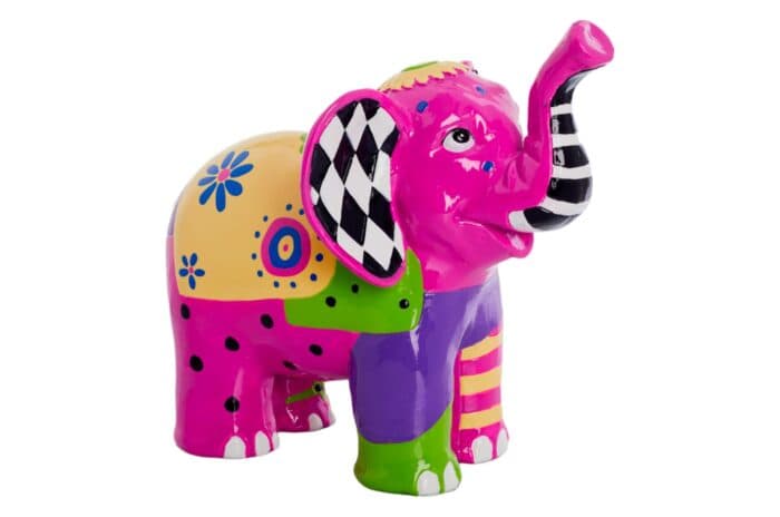 ÉLÉPHANT TROMPE EN L'AIR - ROSE - Image 2