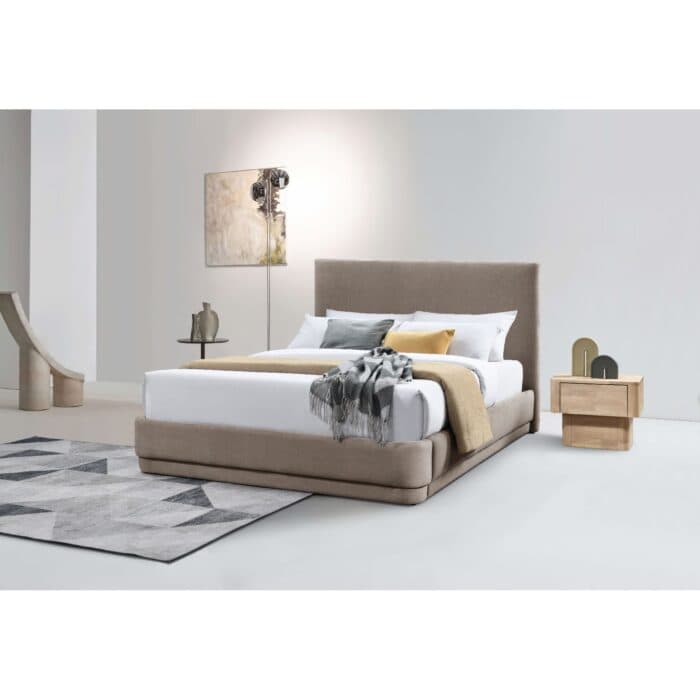 LIT 160 X 200 CM AVEC SOMMIER - TAUPE ( SANS MATELAS ) - Image 2
