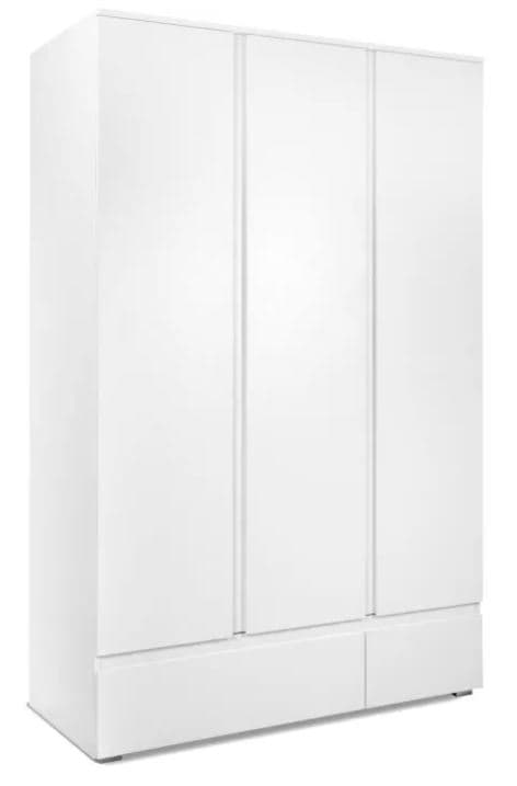 ARMOIRE 3 PORTES + 2 TIROIRS - BLANC - Image 2