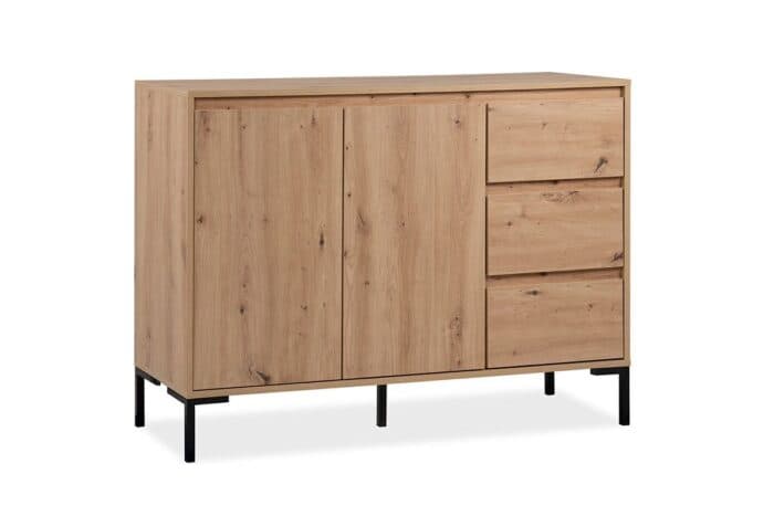 COMMODE 2 PORTES + 3 TIROIRS - CHENE ARTISAN - Image 2