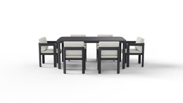 TABLE + 4 CHAISES + 2 FAUTEUIL - GRIS ANTHRACITE - Image 4