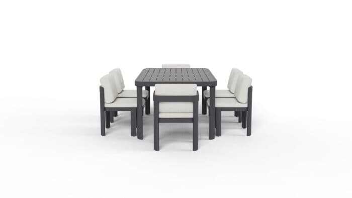 TABLE + 4 CHAISES + 2 FAUTEUIL - GRIS ANTHRACITE - Image 3