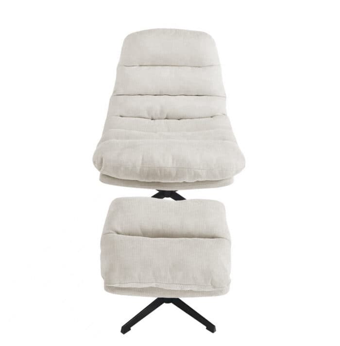 FAUTEUIL EN TISSUS + REPOSE PIEDS - BEIGE - Image 5
