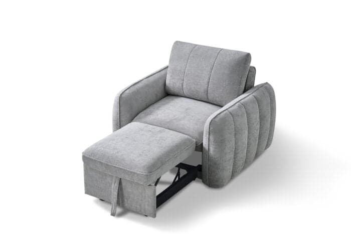FAUTEUIL CONVERTIBLE EN TISSU - GRIS CLAIR - Image 4