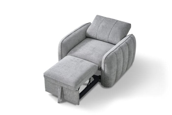 FAUTEUIL CONVERTIBLE EN TISSU - GRIS CLAIR - Image 3
