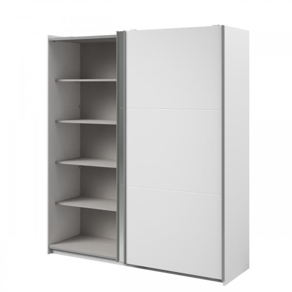 ARMOIRE 2 PORTES COULISSANTES AVEC MIROIR 178 CM  - BLANC - Image 3