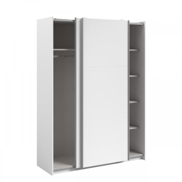 ARMOIRE 2 PORTES COULISSANTES 148 CM  - BLANC - Image 3