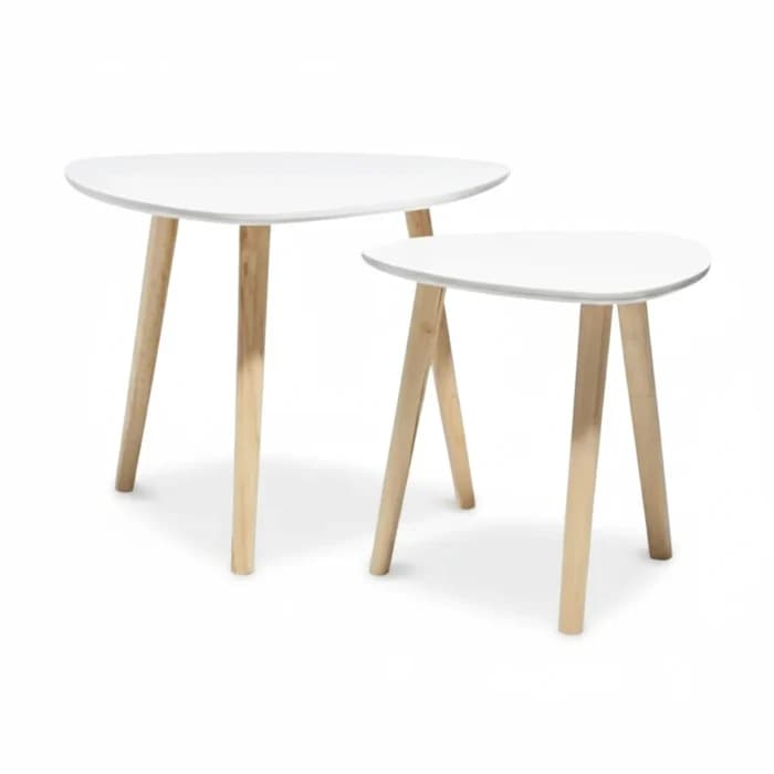 LOT DE 2 BOUTS DE CANAPE BLANC - Image 1