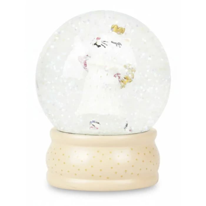 BOULE À NEIGE FIGURINE CHAT PRINCESSE – COLORIS BLANC ET DORÉ - Image 1