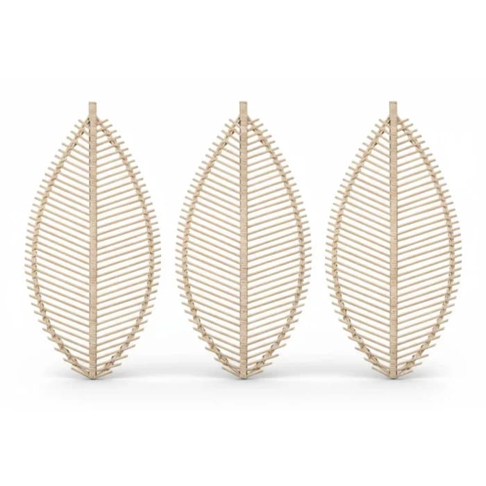 LOT DE 3 FEUILLES DE BAMBOU - NATUREL - Image 1