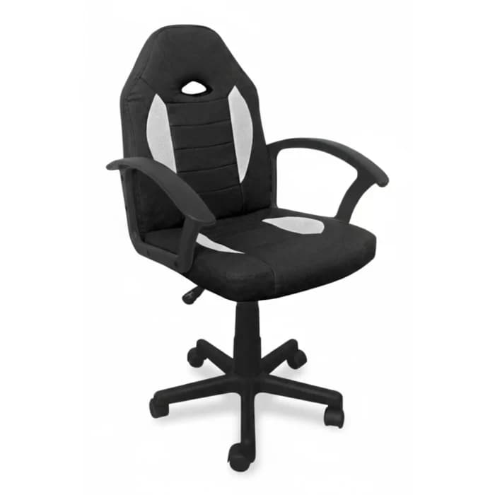 FAUTEUIL DE BUREAU RACING - GRIS CLAIR ET NOIR - Image 1
