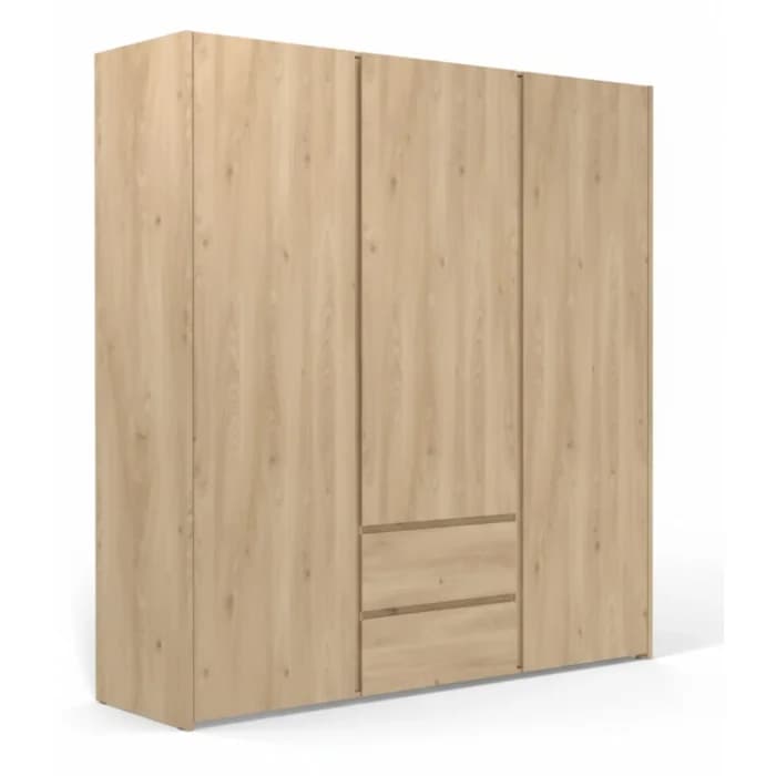 ARMOIRE 3 PORTES + 2 TIROIRS  MOSAIK - CHÊNE - Image 1