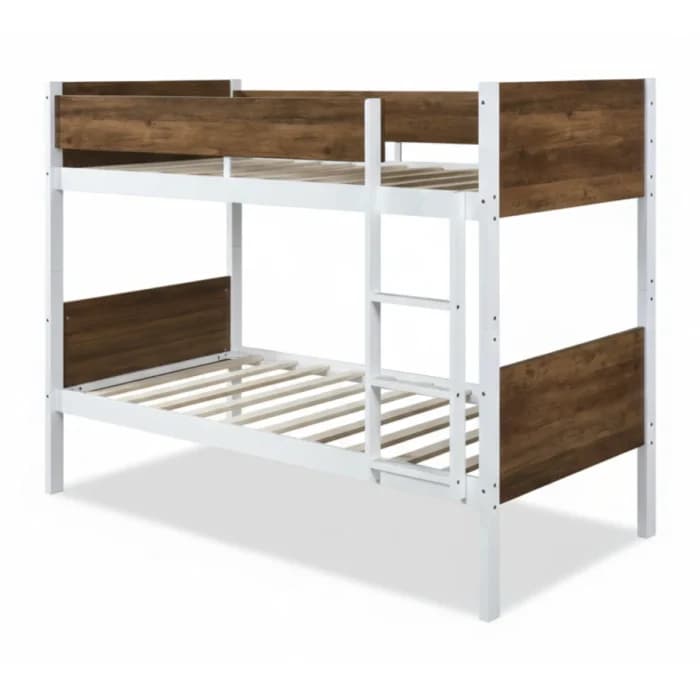 LIT SUPERPOSÉ 90 X 190 CM  AVEC SOMMIER - BLANC - Image 1
