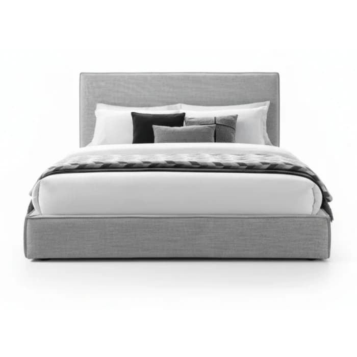 LIT 160 X 200 CM + SOMMIER  - GRIS  ( SANS MATLAS ) - Image 1