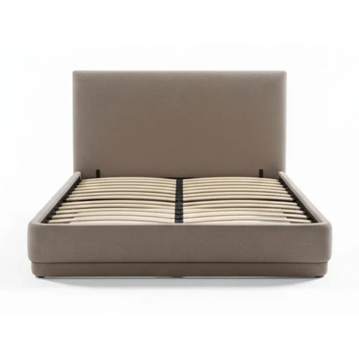 LIT 160 X 200 CM AVEC SOMMIER - TAUPE ( SANS MATELAS ) - Image 1