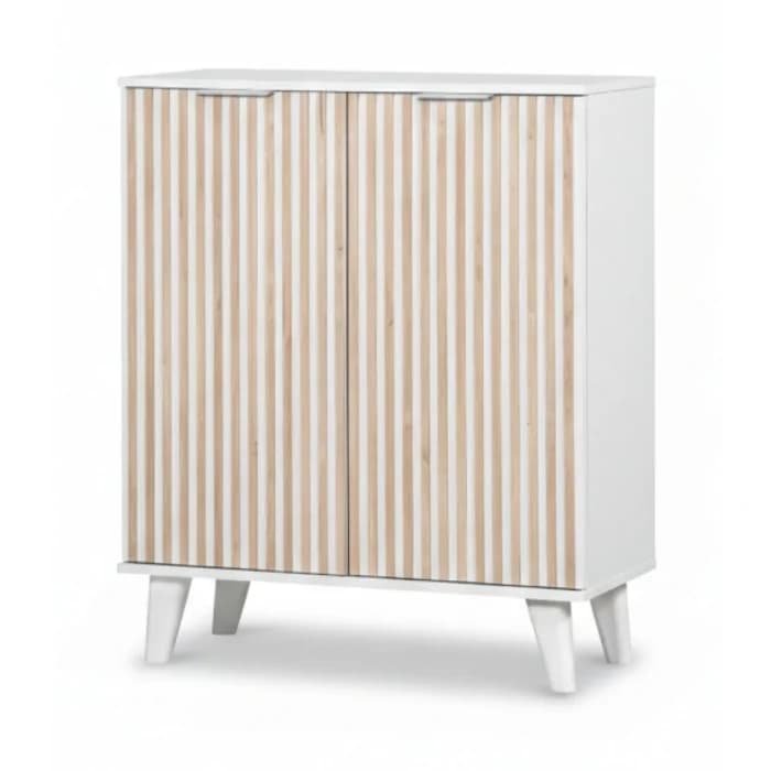 MEUBLE CHAUSSURES 2 PORTES -  CHENE ET BLANC - Image 1