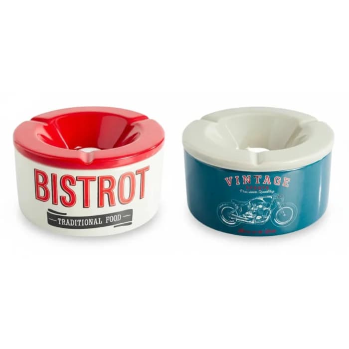CENDRIER FACTORY - BLEU &amp; ROUGE - Image 1