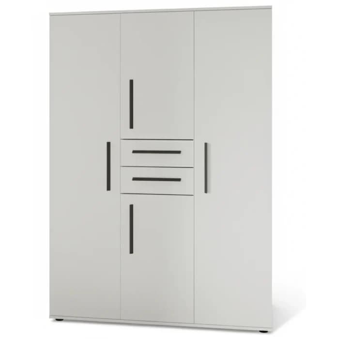 ARMOIRE 4 PORTES + 2 TIROIRS - BLANC - Image 1