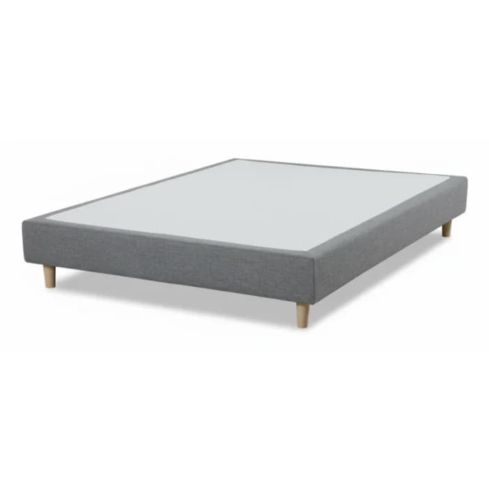 SOMMIER 140 X 190 CM TISSU - GRIS CLAIR - Image 1