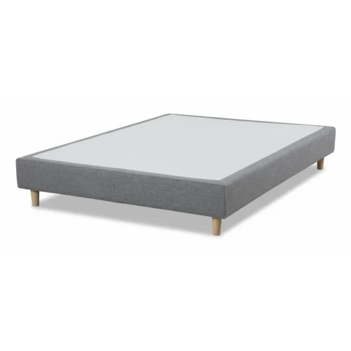 SOMMIER 160 X 200 CM TISSU - GRIS CLAIR - Image 1