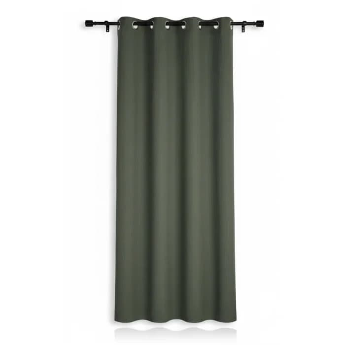 RIDEAU 130 X 240 CM - 100% COTON - KAKI - Image 1