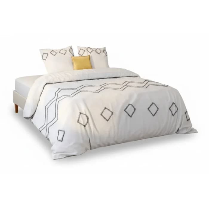 PARURE 220 X 240 CM - 100% COTON 57 FILS - IVOIRE - Image 1