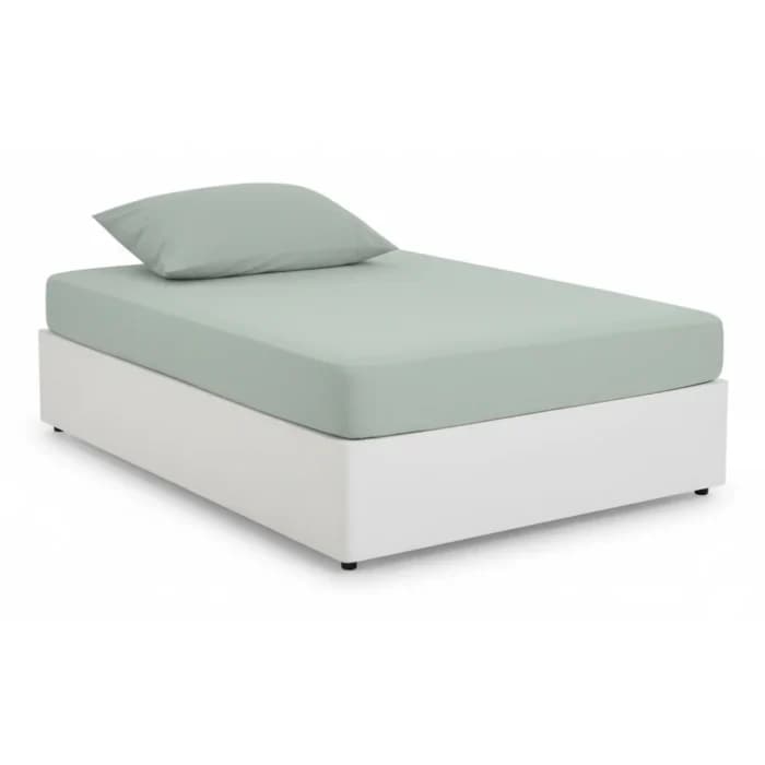 DRAP HOUSSE 90 X 190 CM - 100% COTON - CELADON - Image 1