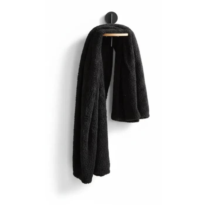 PLAID TEDDY 180 X 220 - 100% POLYESTER - REGLISSE - Image 1
