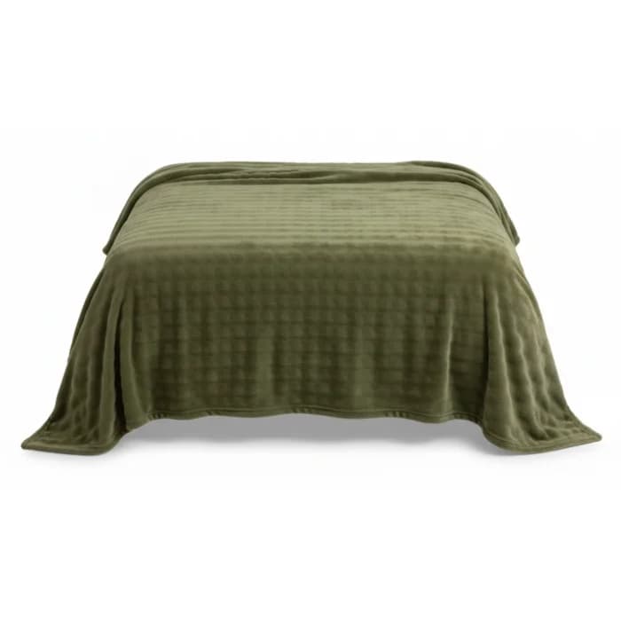 PLAID DAMIER 130 X 180 CM - 100% POLYESTER / MATCHA+MOKA - MATCHA - Image 1