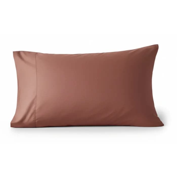 TAIES D'OREILLER 50 X 70 - 100% COTON EN LOT DE 2 - TARRACOTTA - Image 1