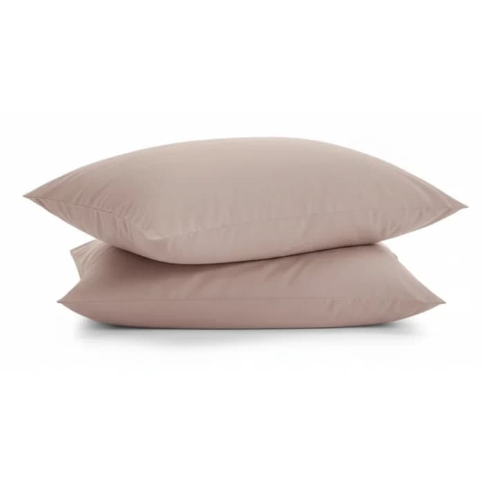 TAIES D'OREILLER 50 X 70 - 100% COTON EN LOT DE 2 - ROSE - Image 1