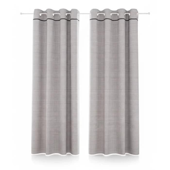 RID. 135 X 250 PIERRE - RIDEAU A OEILLETS - NOIR - Image 1