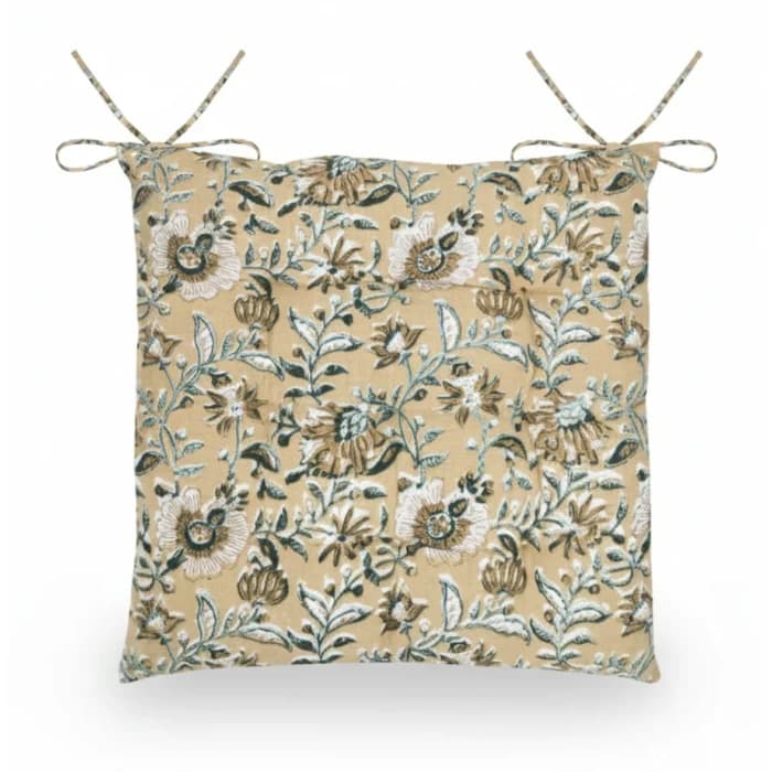 GALETTE SHANA 38 X 38 - 100% COTON MOUTARDE - Image 1