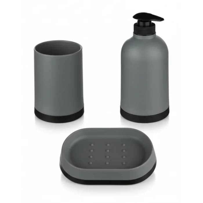 ACCESSOIRES SALLE DE BAIN - DISTRIBUTEUR + GOBELET + PORTE-SAVON EN LOT DE 3 - NEMO - Image 1