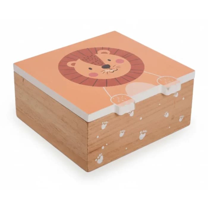 BOITE MOTIF LION - 15 X 15 X 7 CM - Image 1