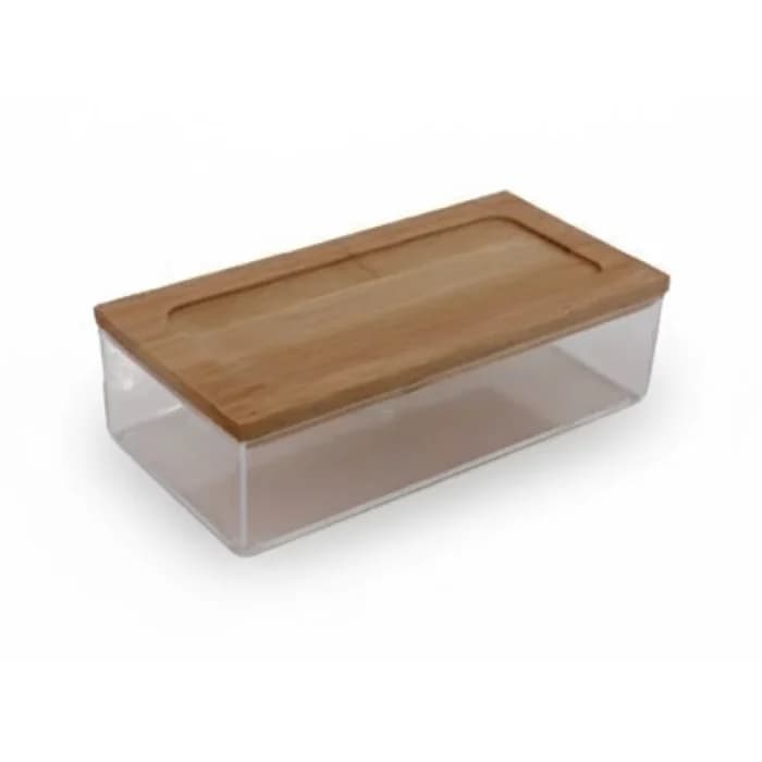 BOITE RECT COUV. BAMBOU - BOITE COSMETIQUE - TRANSPARENT - Image 1