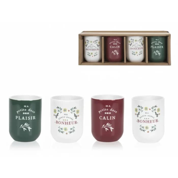 GOBELET EXPRESSO EN LOT DE 4 - JARDIN PRINTANIER - Image 1