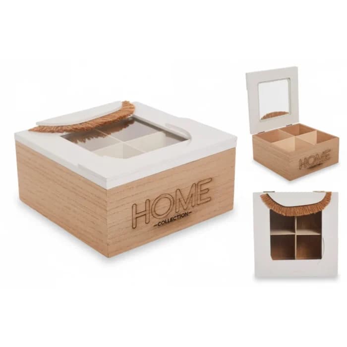 BOITE 4CASES - MOTIF RAFIA - Image 1
