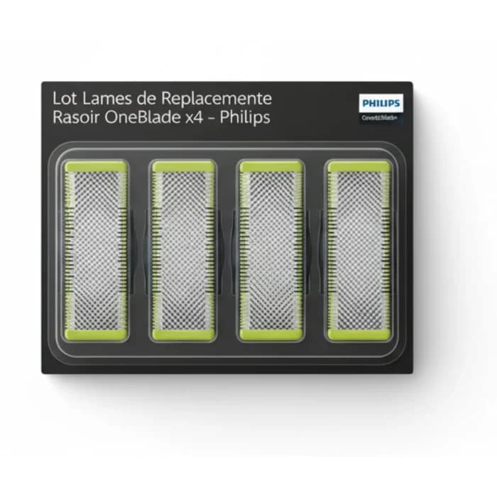LAMES DE REMPLACEMENT RASOIR ONEBLADE X4 LAME DOUBLE FACE - PHILIPS - Image 1