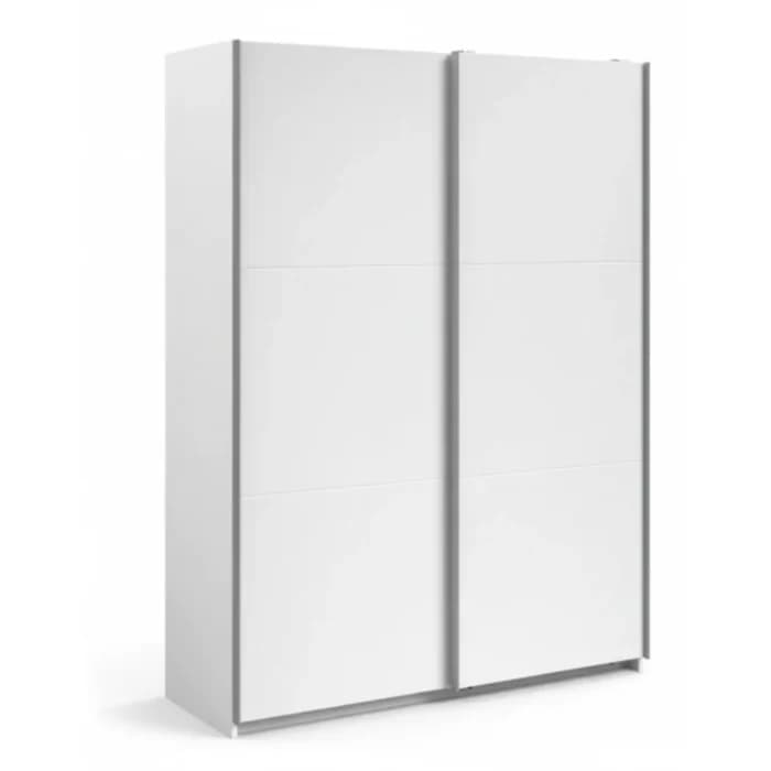 ARMOIRE 2 PORTES COULISSANTES 148 CM  - BLANC - Image 1