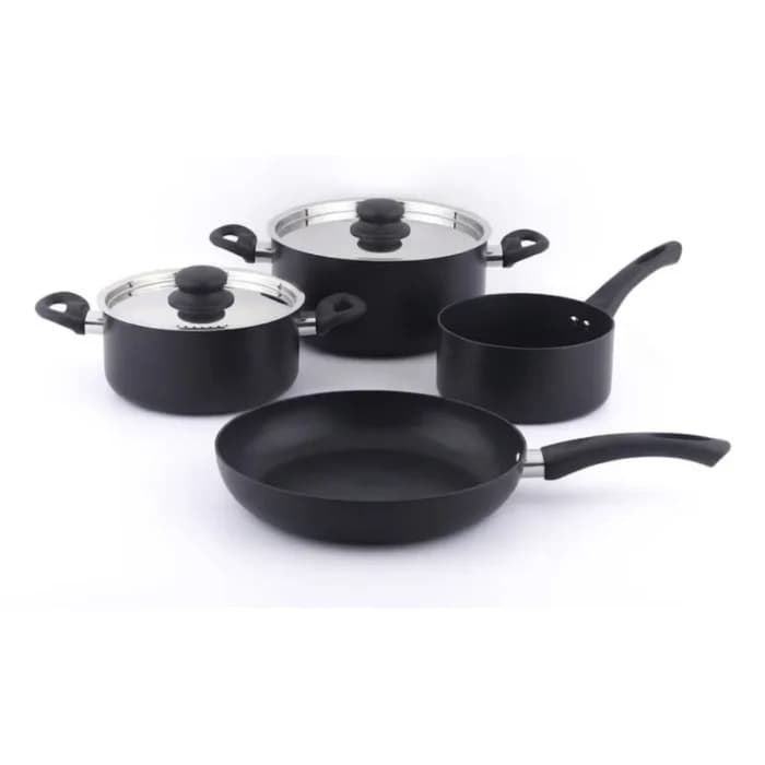 BATTERIE DE CUISINE 6 PIÈCES EN ALUMINIUM - NOIR - Image 1
