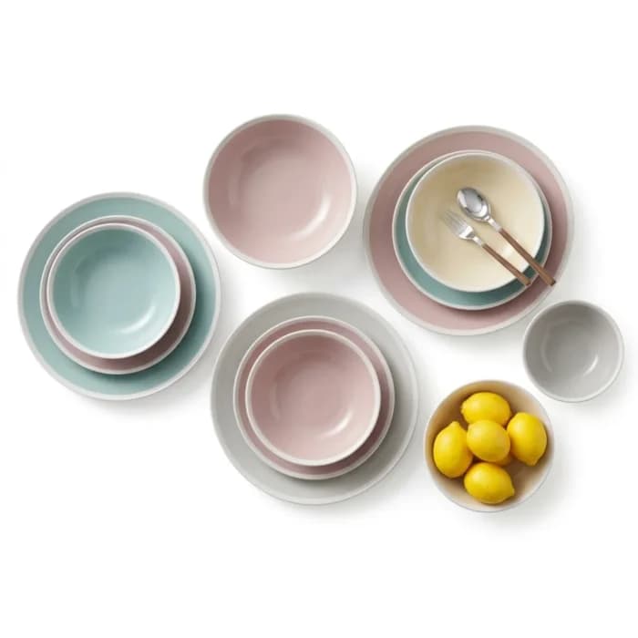 SERVICE DE VAISSELLE 18 PIÈCES EN GRÈS - MULTICOLORE - Image 1