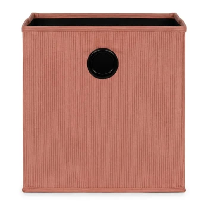 BOÎTE DE RANGEMENT EN VELOURS CÔTELÉ - TERRACOTTA - Image 1