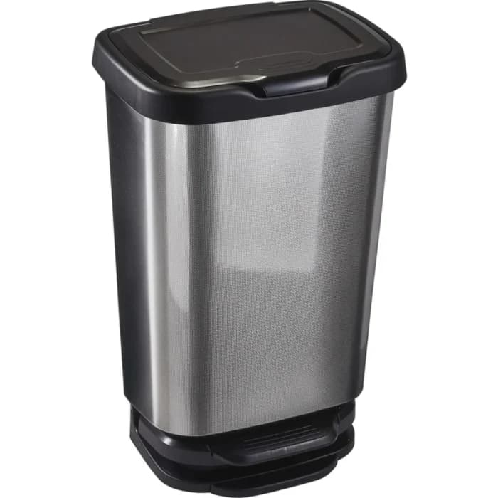 POUBELLE 40L EN ACIER - CARBONE - Image 1